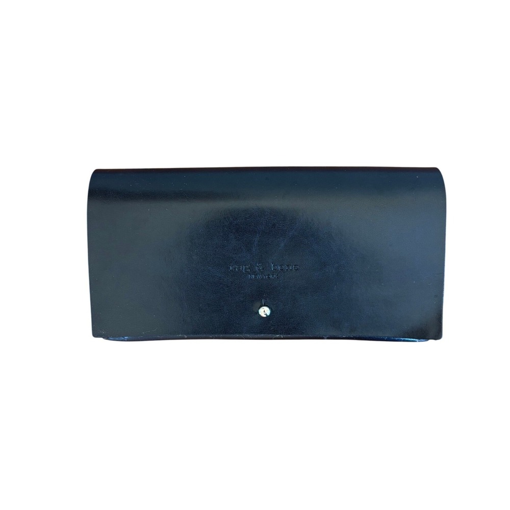 Rag & Bone New York Black Leather Sunglasses Eyeglasses Case Stud Closure